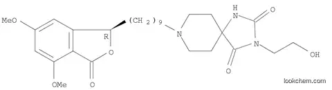 Molecular Structure of 1007399-87-2 (1,3,8-Triazaspiro[4.5]decane-2,4-dione, 8-[9-[(1R)-1,3-dihydro-4,6-dimethoxy-3-oxo-1-isobenzofuranyl]nonyl]-3-(2-hydroxyethyl)-)